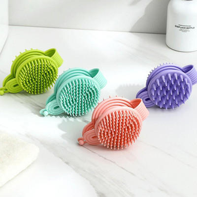 kroywen 2 in 1 Bath and Shampoo Brush, Soft Silicone Loofah Double-Sided Body Brush