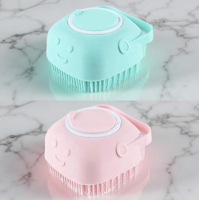 AORDEY Silicone Exfoliating Bath Loofah for Babies, Kids, Women, Men & Pets Pack of 2