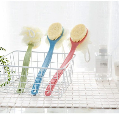 house of common Long Handle 2 in 1 Back Scrubber Brush with Soft Bristles for women & men