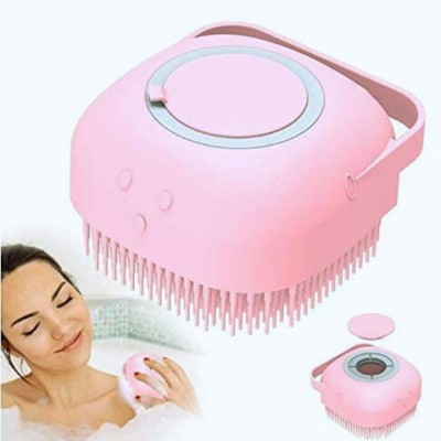 AnjaniputrA Silicone Body Massage Bath Brush with Soap Dispenser |Silicon Body Back Scrubber