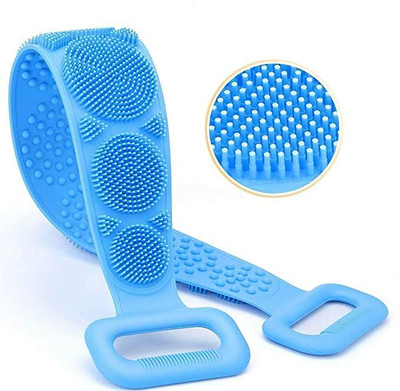 Bullu Silicone Body Bath Belt Silicon Double Scrubber (Multicolor)