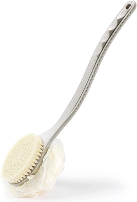HM EVOTEK 2 In 1 Body Back Brush Loofah With Handle Scrubber Double Sided L103