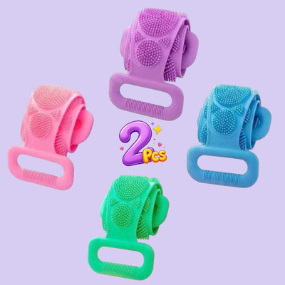Jantrex Silicone Shower Belt for Removing Dead Skin and Relaxing Massage 2 Pcs