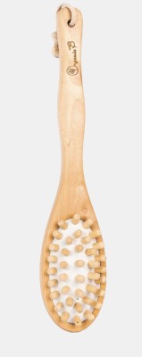 Organic B Dry Skin Body Brush 2-in-1 | Bathing Brush 14 inch Removable Wooden Handle