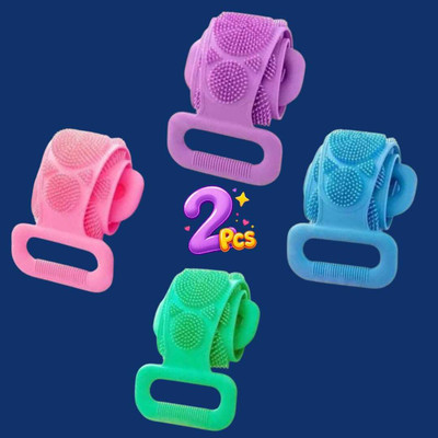 Jantrex Shower Strap Scrubber with Silicone Build for Deep Skin Exfoliation 2 Pcs