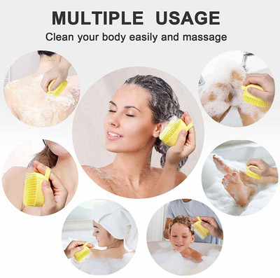 Manav Silicone Soft Bath Body Brush with Shampoo Dispenser 1.536