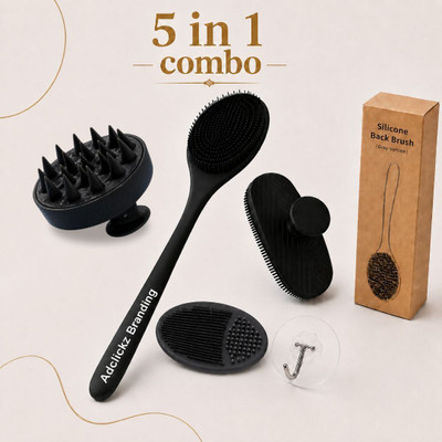 Adclickz Branding Adclickz Silicone Back Scrubber Long Handle Bath Brush Body