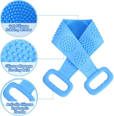 RadhaTex Double Sided Silicone Body Bath Belt/Exfoliating Shower Scrubber BeltX1.401