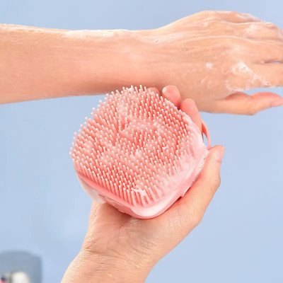 Ankev Silicone Soft Bath Body Brush with Shampoo Dispenser Scrubber use in Shower