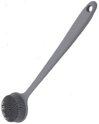 RBGIIT Dual Sided Silicone Shower Brush with Long Handle for Skin Deep Cleaning