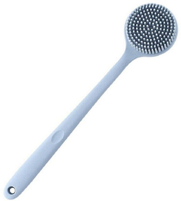 HM EVOTEK Skin Exfoliating Silicone Shower Brush with Dual Head and Long Handle