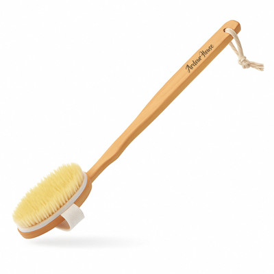 Ardour House 2-in-1 Wet & Dry Detachable Wooden Bath Brush with Long Handle