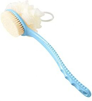 BEYKURY B-2 in 1 Bath & Body Exfoliation Brush, Soft Bristles, Loofah with curved Handle