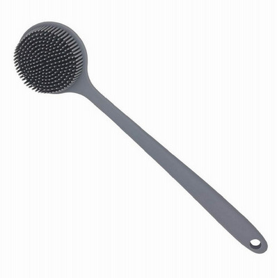 HM EVOTEK Silicone Shower Brush for Exfoliation and Massage with Long Handle Use
