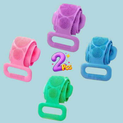 Jantrex Daily Use Silicone Back Scrubber Belt for Smooth Skin and Relief 2 Pcs