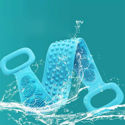 Euclid Double Side Bathing Brush for Skin Deep Cleaning Massage-Pink-Blue