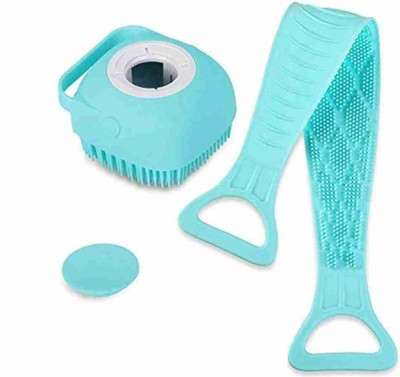Jainsburys Silicon Body Scruber & Silicon Brush With Shampoo for Body Cleaning