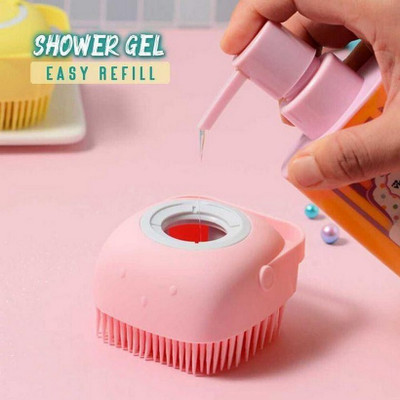 RBGIIT Soft Bath Brush Cleaning Brushes Massage Skin Scrubber Can Fill Shampoo B-187