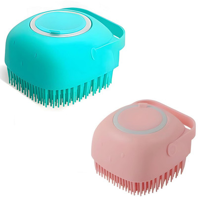 EKDANTAA Silicon Bath Body Scrubber with Soap Dispenser – For Deep Cleansing (Pack of2)