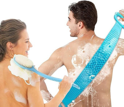 SARTHU Silicone Double Side Body Back Scrubber Bath Brush Washer