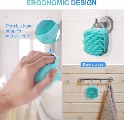 RadhaTex Scalp Massage & Bathing Brush For Cleaning Body | Silicon Wash Scrubber