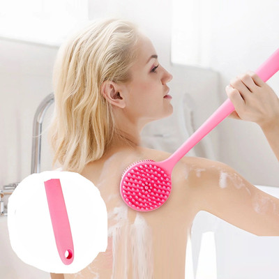 draval silicone Body Scrubber with Very Soft Bristles and Long Handle