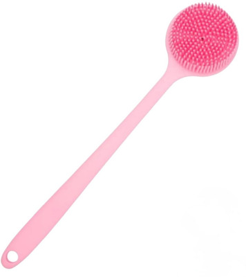 HM EVOTEK Silicone Shower Brush with Handle for Back and Body Exfoliating Needs