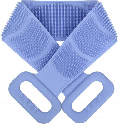 SANNO WORLD Silicone Back Scrubber for Shower, New Silicone Bath Body Soft Brush,Easy to Clean Washer More Hygienic Exfoliating (Blue)