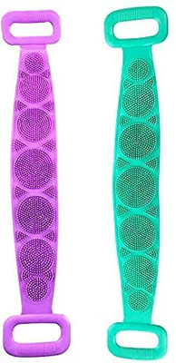 rdssm Silicone Body Scrubber Bath Body Cleansing Belt Set-2 MULTICOLOUR