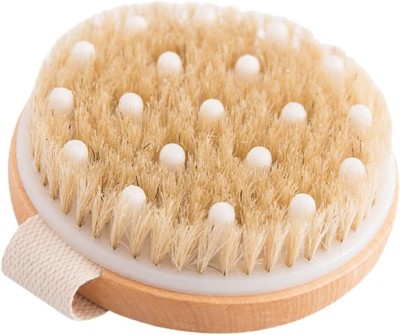 Dhvyant Mart Classic Household Wooden Bathroom Round Wet & Dry Body Clean Bath Brush