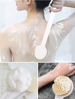 Moxtiza Bath Body Brush with Soft Comfortable Bristles Long Handle