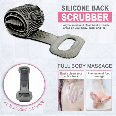 RadhaTex Double Sided Silicone Body Bath Belt/Exfoliating Shower Scrubber BeltX1.78