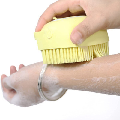 Manav Silicone Soft Bath Body Brush with Shampoo Dispenser 1.434
