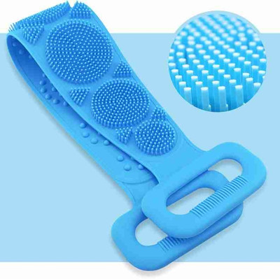 KRISHZONE Silicone body back scrubber with double side brush pack of 1