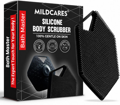 MILDCARES Silicone Bath Brush | Soft Body Scrubber with Grip | Exfoliating Shower Brush