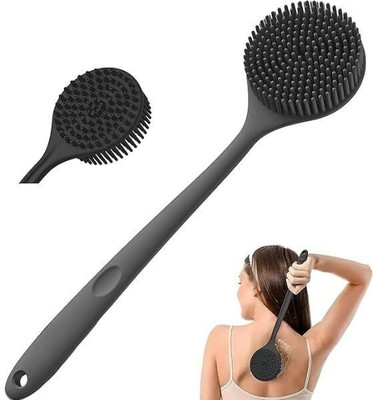 Homzview Soft Silicone Back Scrubber Shower Bath Body Brush with Long Handle for bathing