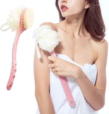 kayru 2 In 1 Mesh Bristles Body Brush and Back Brush Long Handle For Skin Health
