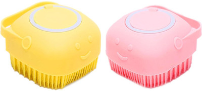 HAUMIKIE Soft Silicone Bristle Bath Brushes (Pack Of 2) - (Multicoloured)
