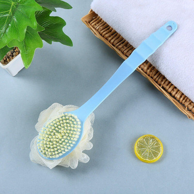 GaxQuly 2 in 1 Soft Bristle Long Handle Back Scrubbing Body Shower Bath Brush Loofah