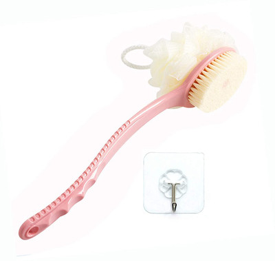 K2J Dry 2 IN 1 Back Body Bath Brush with Bristles and Loofah Back Scrubber Long