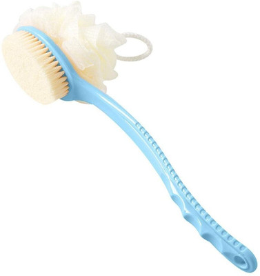FIVANIO Bath Brush with 2-in-1 Bristles and Loofah, Shower Brush Back Scrubber