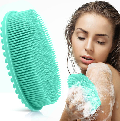HASTHIP Silicone Body Scrubber, Silicone Loofah Shower Body Scrubber with Handle, 2 in 1