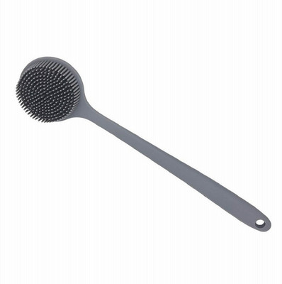 HM EVOTEK Exfoliating Bath Brush with Non-Slip Handle and Soft Silicone Bristles