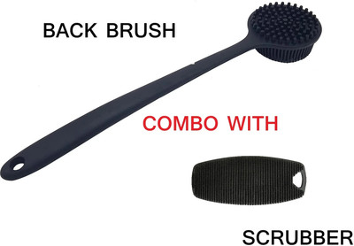 PLASTIAN Silicone Bath Shower Back Body Scrubber Brush Combo With Silicone Body Scrubber