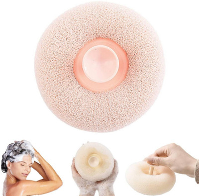 HM EVOTEK Round Loofah Scrubbing Brush Bath Sponge Body Scrubber Mesh for Men Women K4 Scrub Pad(Large)