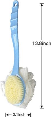 FIVANIO 2 IN 1 Back Body Bath Brush with Bristles and Loofah Back Scrubber