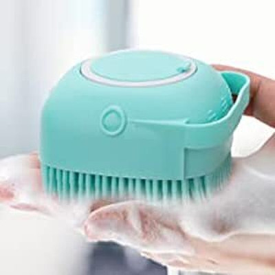 Trendy Clickcart Silicone Bath Brush Scrubber with Built-in Shampoo Dispenser for Kids & Adults