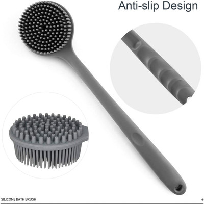 Mezulot Silicone Bath Brush with Long Handle