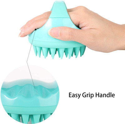 Kwaanie Scalp Massager Shampoo Brush, Wheat Straw body with Soft Silicon Bristle