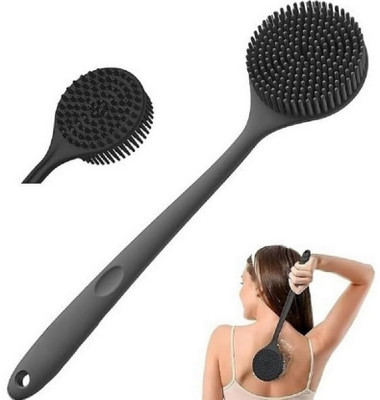 RBGIIT Long Handle Bath Brush with Soft Silicone Bristles for Skin Exfoliation